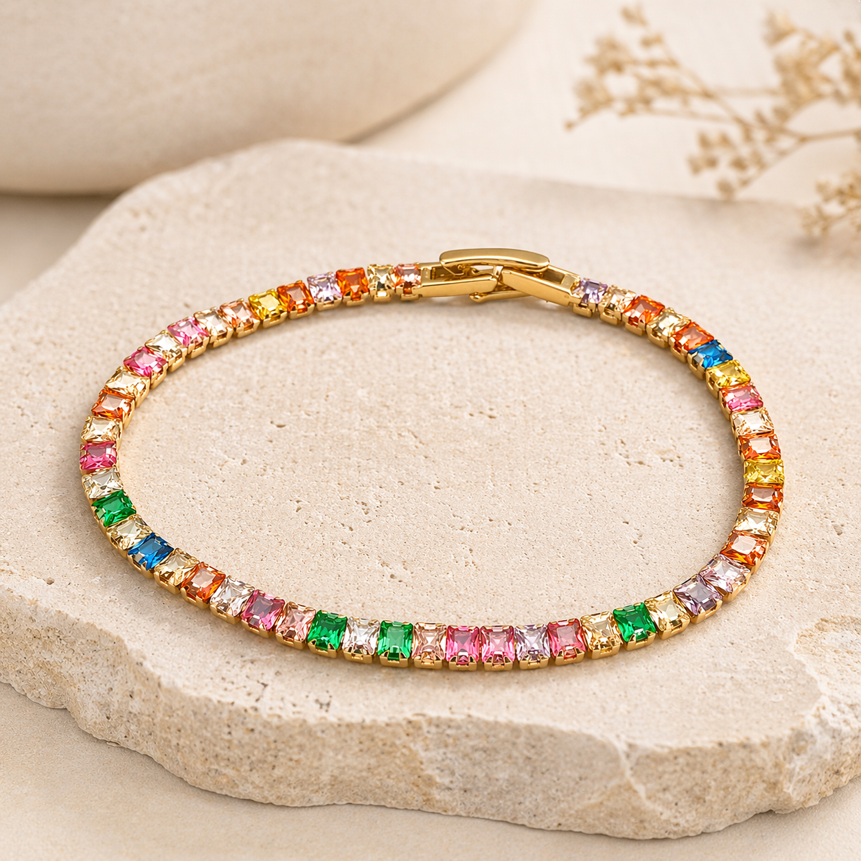 Rainbow Tennis Bracelet