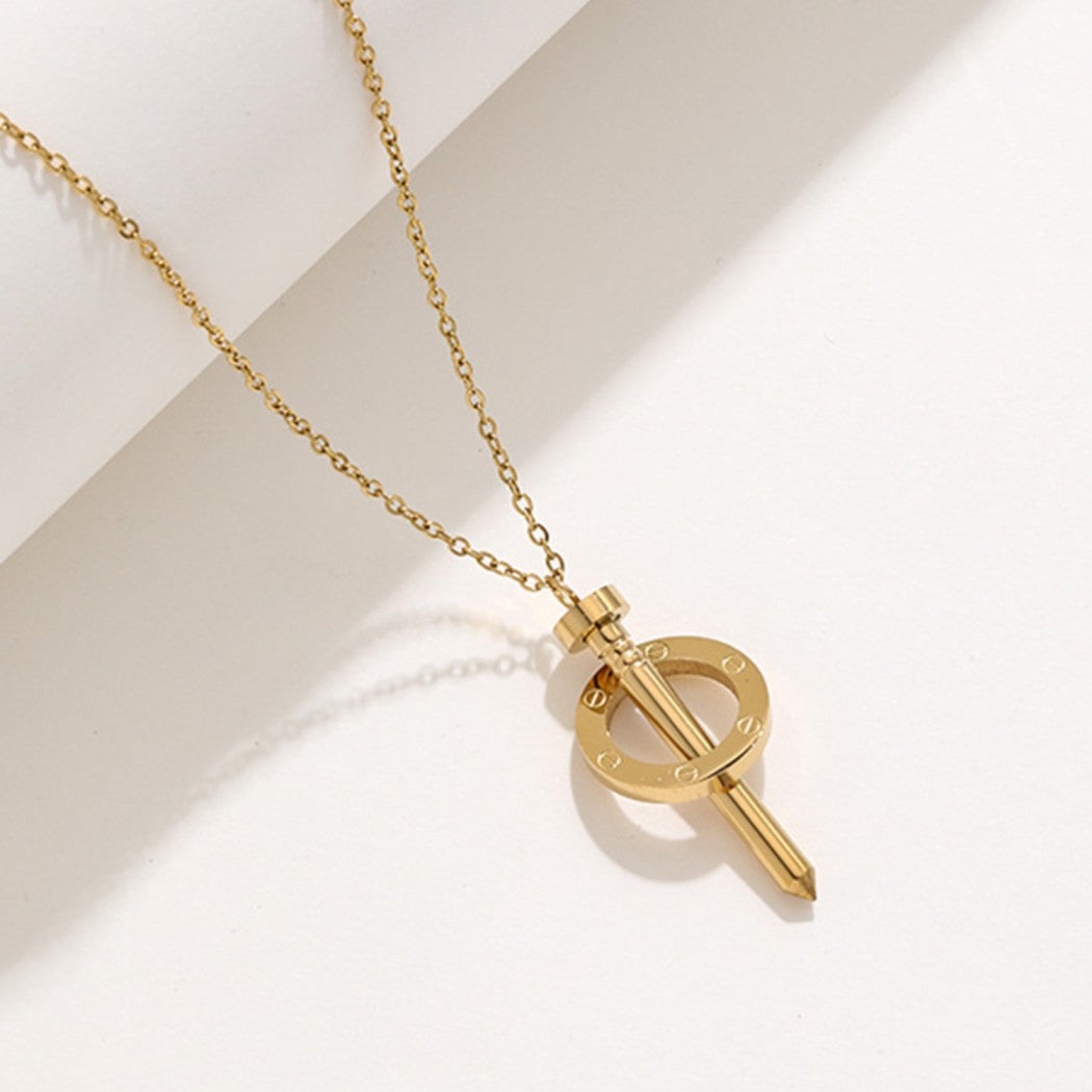 Nail and Circle Necklace 